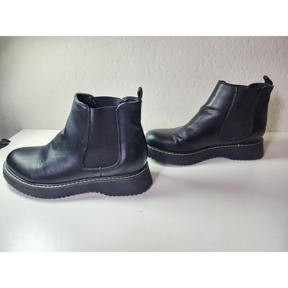 MADDEN GIRL Black Pull On Chunky Emo Goth Ankle Boots SZ 9M - Picture 3 of 9